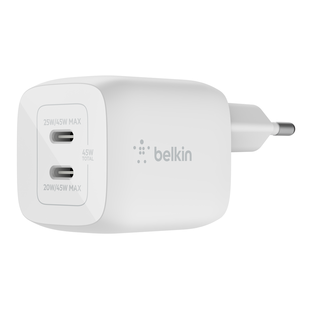 Dual USB-C GaN Wall Charger with PPS 45W